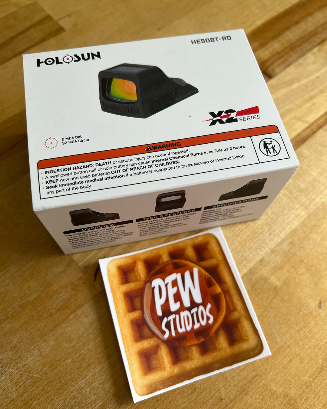 Holosun 508T-RD-X2, Red Dot, 32 MOA Ring & 2 MOA Dot, Black Color, Side Battery, Solar Failsafe,